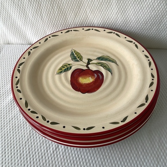 Home Trends Apple Grove  Earthenware 11” Dinner Plate.  Set of four. - Picture 4 of 8